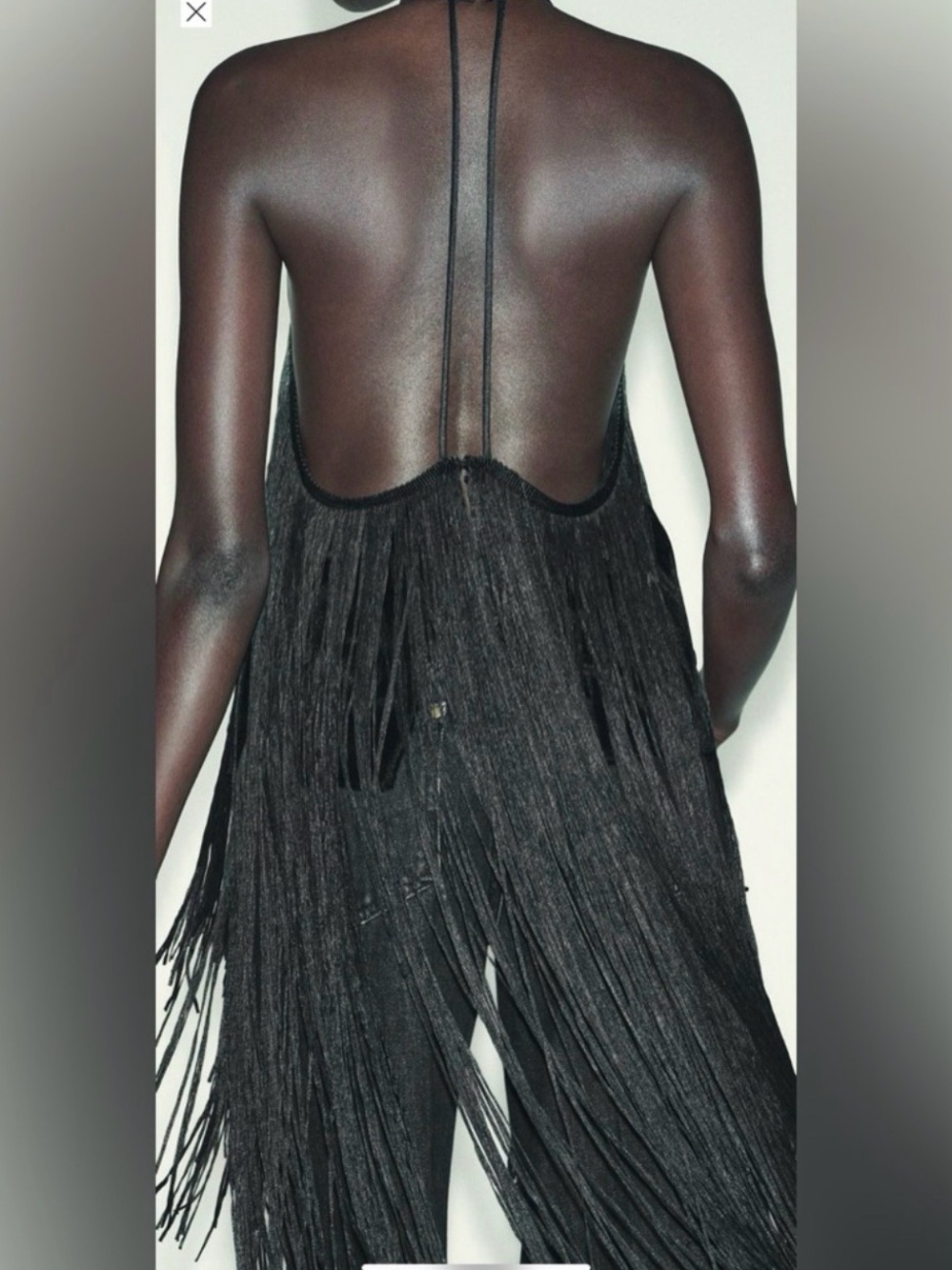 Zara Black Fringe Halter Top - Picture 2 of 7